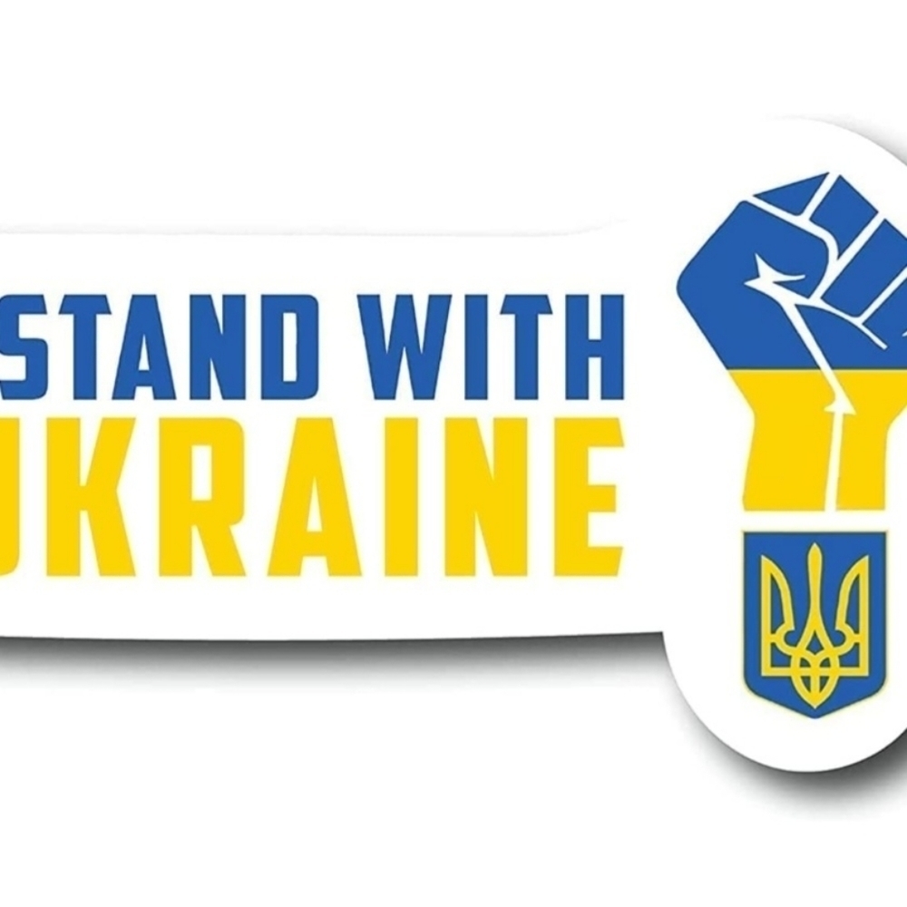 10pcs I Stand with Ukraine Sticker, Support Ukraine Decal, Window Bumper Sticker